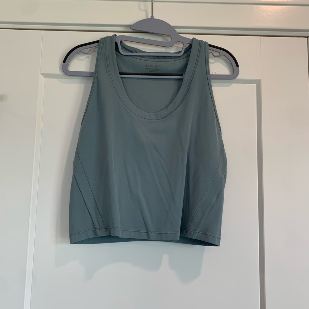Athleta Sage Green Racerback Cropped Tank